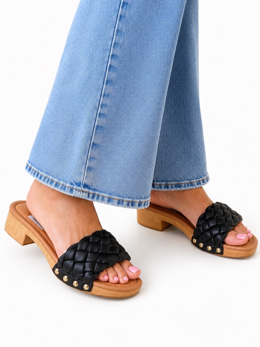 Steve Madden Bennett Wooden Slide Sandals  Clogs Sz 9 Boho Summer Festival Chic